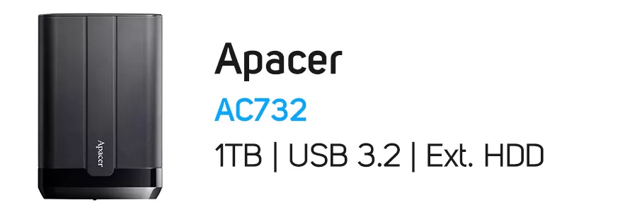 هارد‌ دیسک اکسترنال اپیسر ظرفیت 1 ترابایت مدل Apacer AC732 1TB