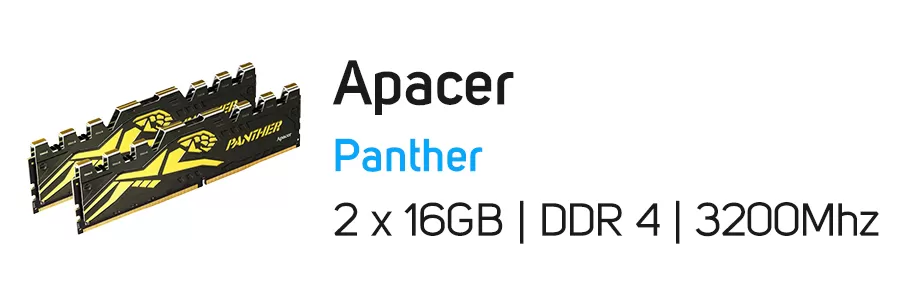 رم کامپیوتر 32 گیگابایت اپیسر مدل Apacer Panther 2 x 16GB 32GB DDR4 3200Mhz